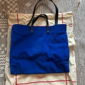 Clare V Royal Blue Suede Simple Tote